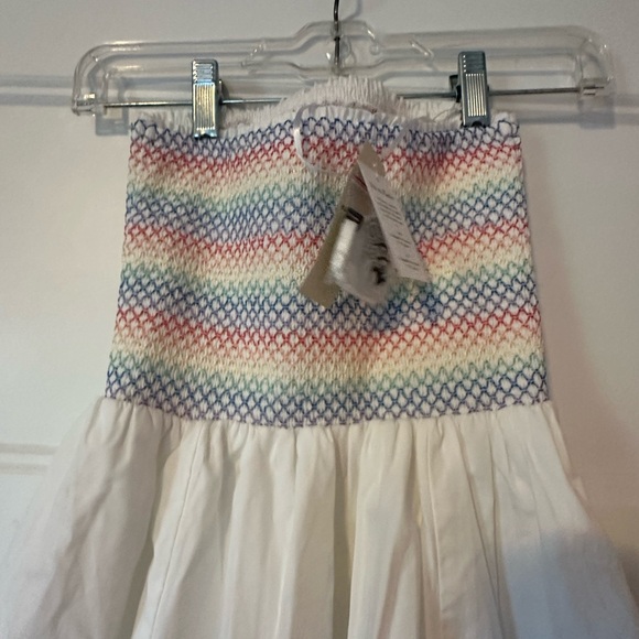 NWT Striped Pastel and White Strapless Dress - Picture 4 of 7